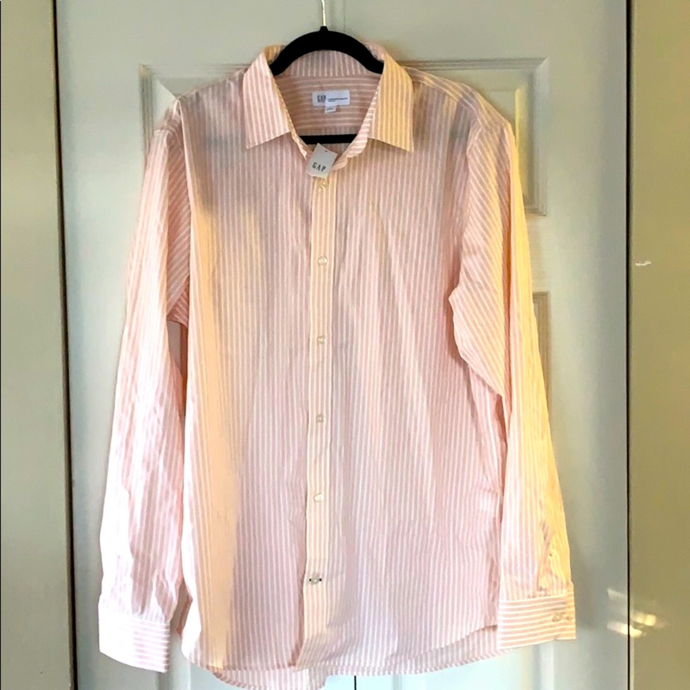 Gap pink pinstripe polo